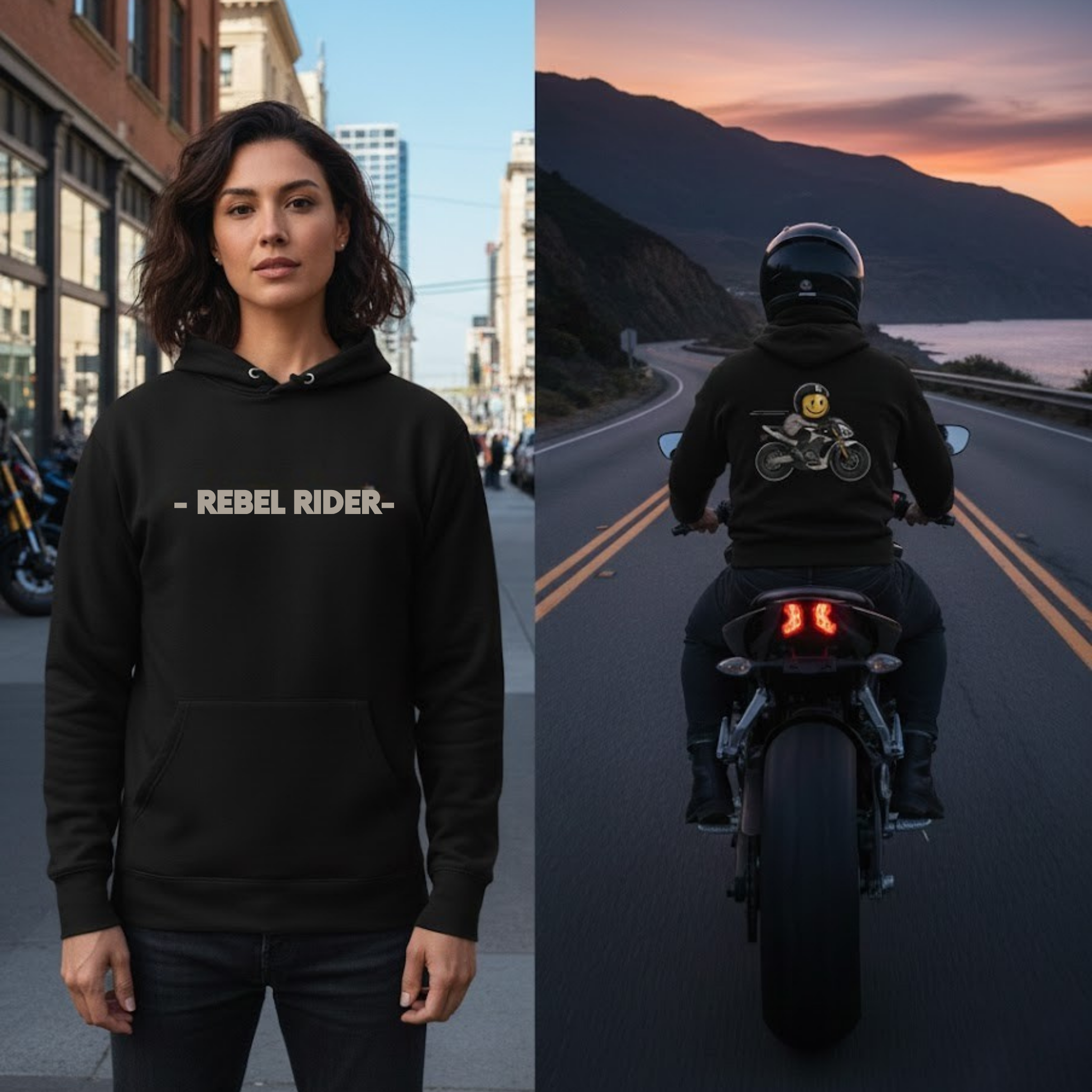 Rebel Rider, Serenity Now, Speed Later, Motorcycle Unisex Hoodie
