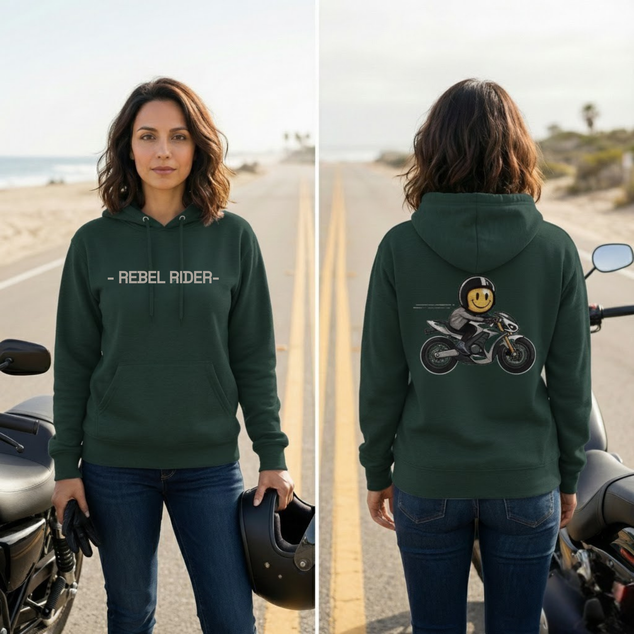 Rebel Rider, Serenity Now, Speed Later, Motorcycle Unisex Hoodie