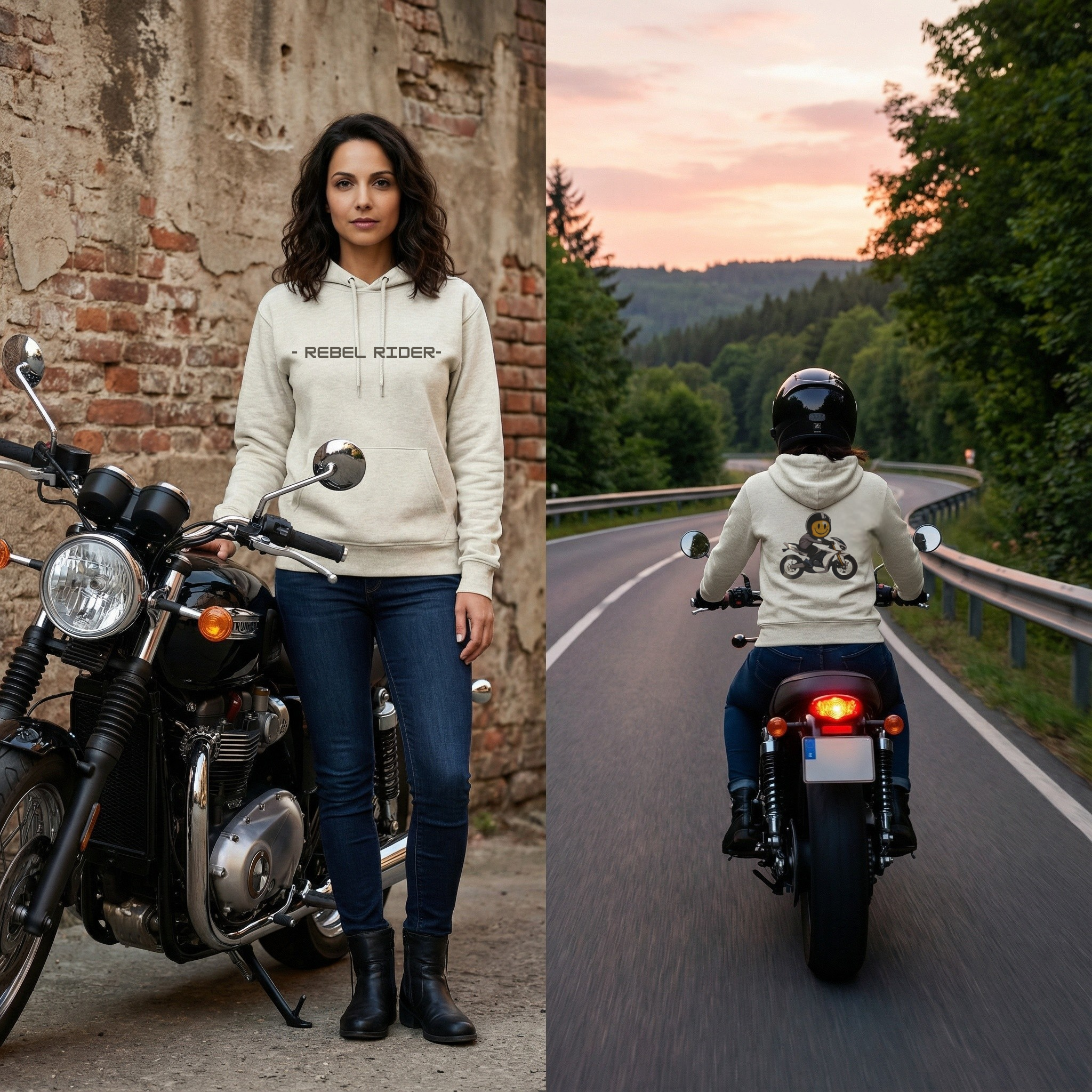 Rebel Rider, Serenity Now, Speed Later, Motorcycle Unisex Hoodie
