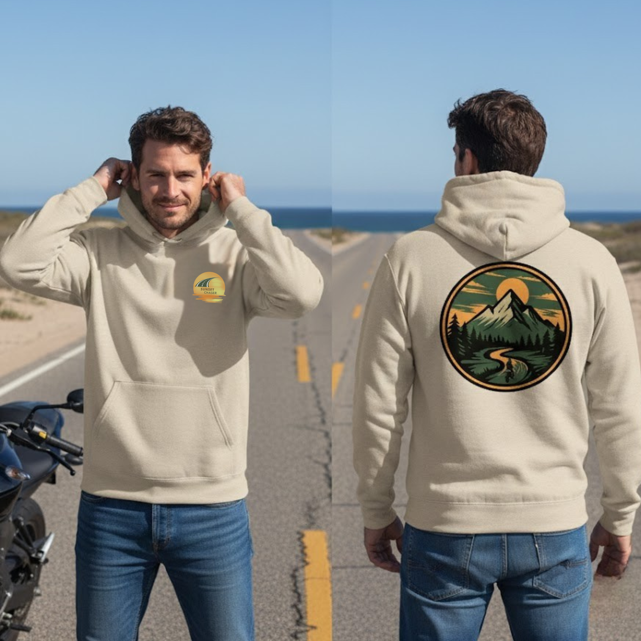 Sunset Chaser Motorcycle Unisex Hoodie