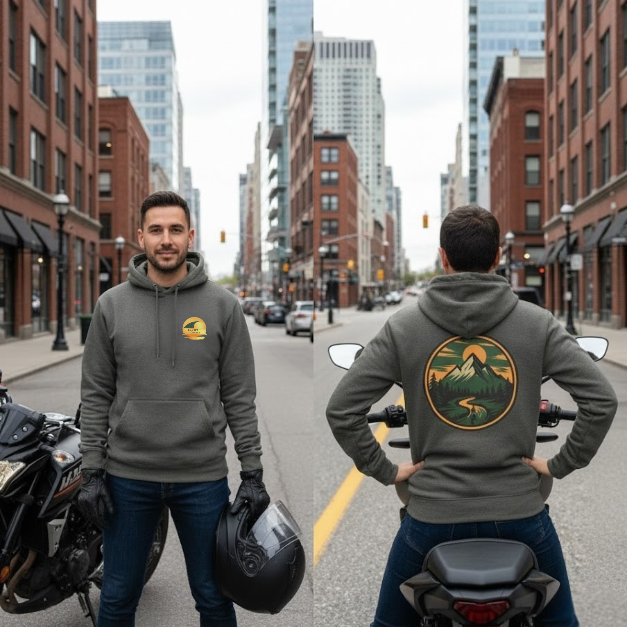 Sunset Chaser Motorcycle Unisex Hoodie