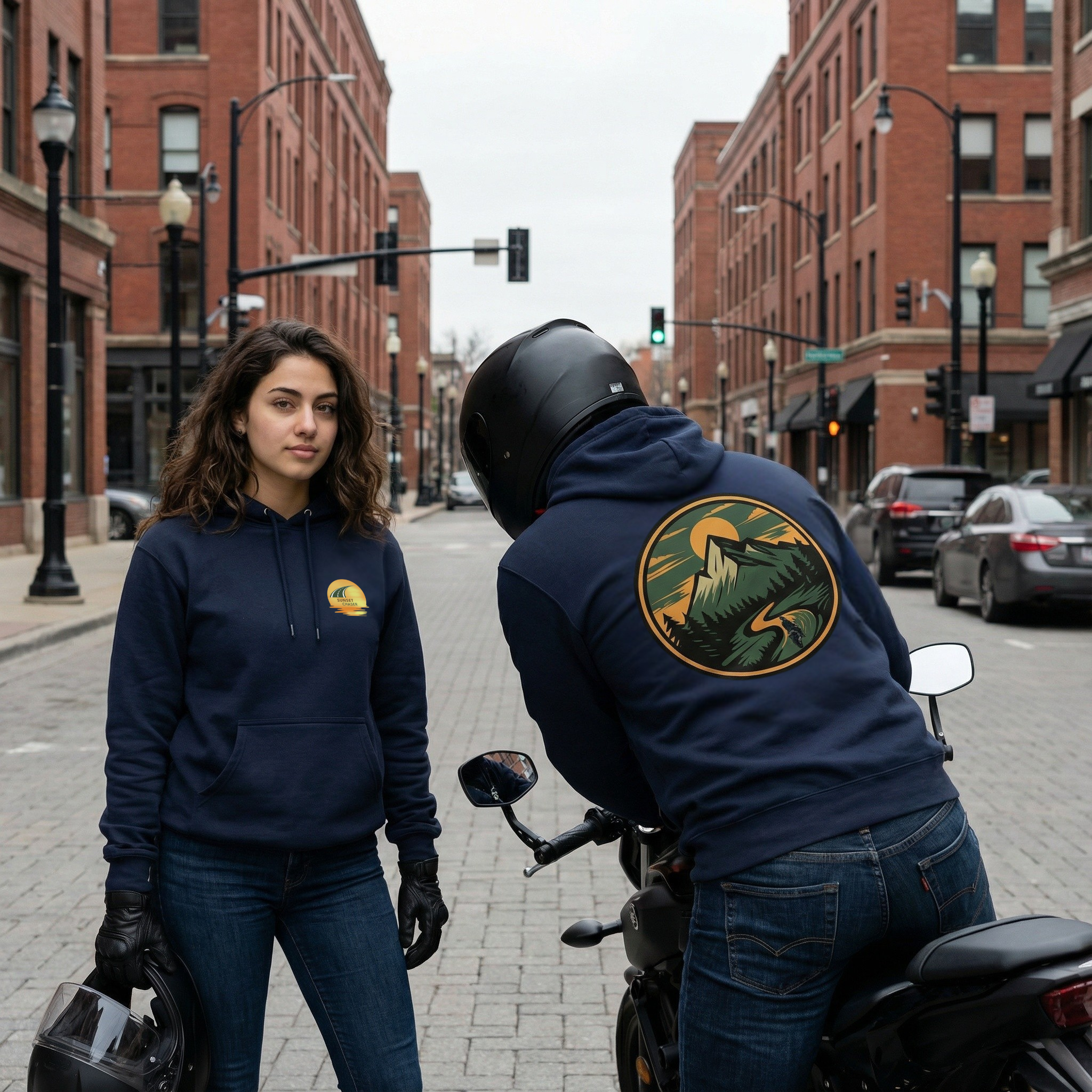 Sunset Chaser Motorcycle Unisex Hoodie
